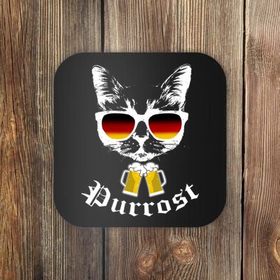 Purrost Cat Funny Oktoberfest Coaster