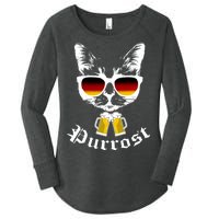 Purrost Cat Funny Oktoberfest Women's Perfect Tri Tunic Long Sleeve Shirt