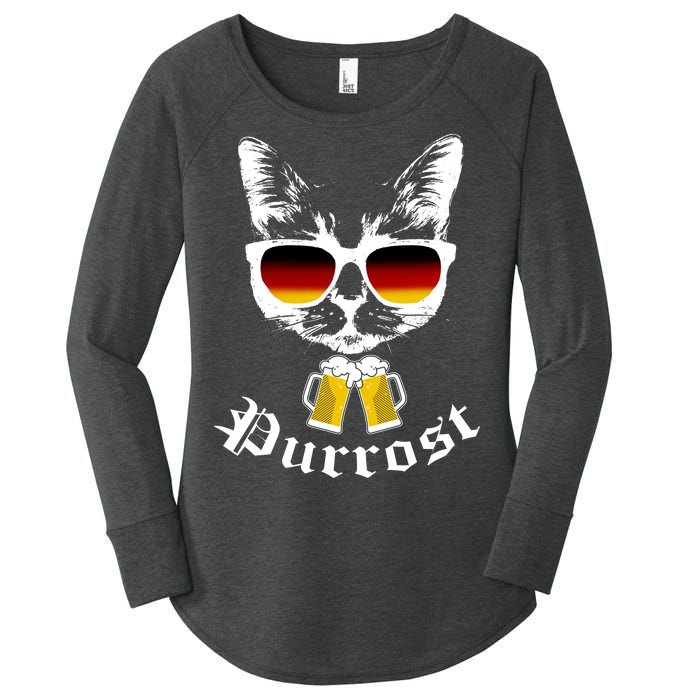 Purrost Cat Funny Oktoberfest Women's Perfect Tri Tunic Long Sleeve Shirt