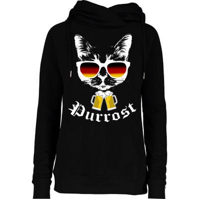 Purrost Cat Funny Oktoberfest Womens Funnel Neck Pullover Hood