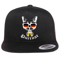 Purrost Cat Funny Oktoberfest Flat Bill Trucker Hat