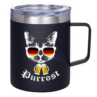Purrost Cat Funny Oktoberfest 12oz Stainless Steel Coffee Mug