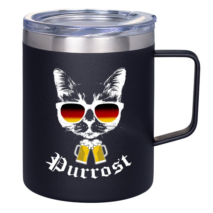 Purrost Cat Funny Oktoberfest 12oz Stainless Steel Coffee Mug