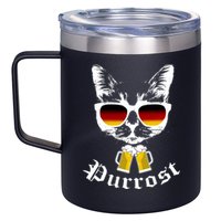 Purrost Cat Funny Oktoberfest 12oz Stainless Steel Coffee Mug