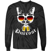 Purrost Cat Funny Oktoberfest Tie-Dye Long Sleeve Shirt