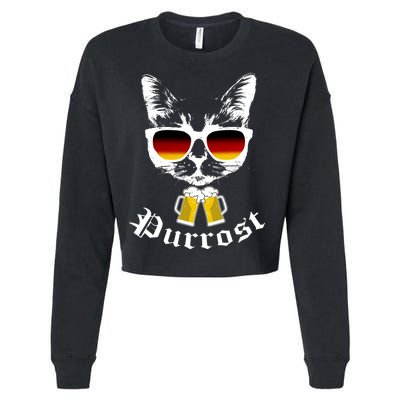 Purrost Cat Funny Oktoberfest Cropped Pullover Crew