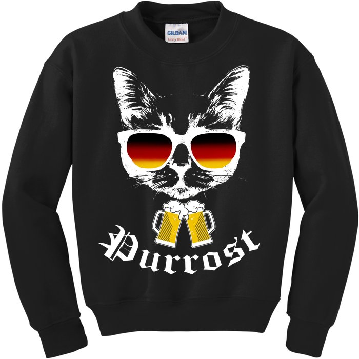 Purrost Cat Funny Oktoberfest Kids Sweatshirt