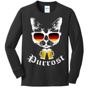 Purrost Cat Funny Oktoberfest Kids Long Sleeve Shirt