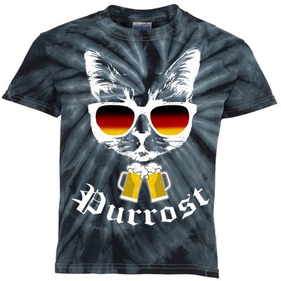 Purrost Cat Funny Oktoberfest Kids Tie-Dye T-Shirt