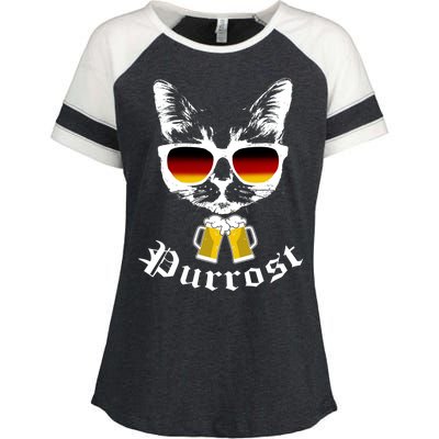 Purrost Cat Funny Oktoberfest Enza Ladies Jersey Colorblock Tee