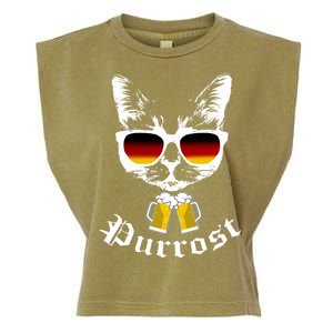 Purrost Cat Funny Oktoberfest Garment-Dyed Women's Muscle Tee