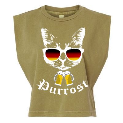 Purrost Cat Funny Oktoberfest Garment-Dyed Women's Muscle Tee