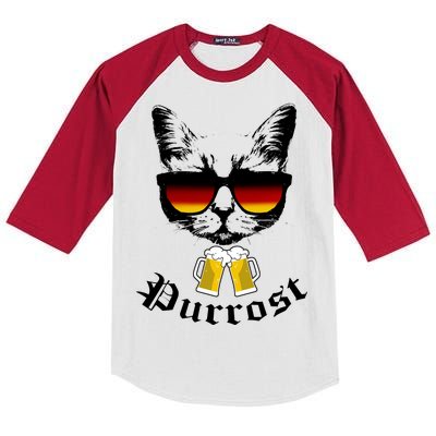 Purrost Cat Funny Oktoberfest Kids Colorblock Raglan Jersey