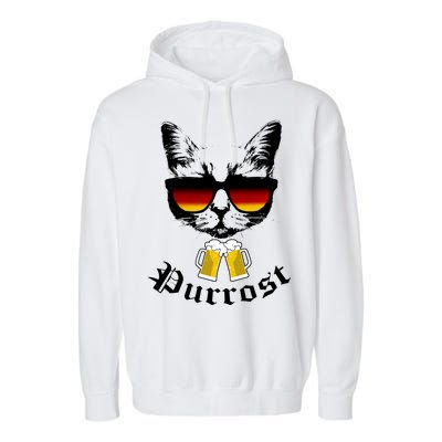 Purrost Cat Funny Oktoberfest Garment-Dyed Fleece Hoodie