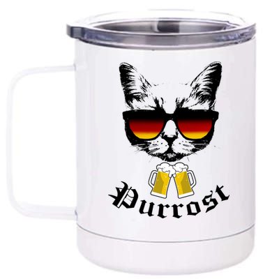 Purrost Cat Funny Oktoberfest 12 oz Stainless Steel Tumbler Cup