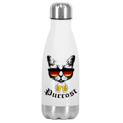 Purrost Cat Funny Oktoberfest Stainless Steel Insulated Water Bottle