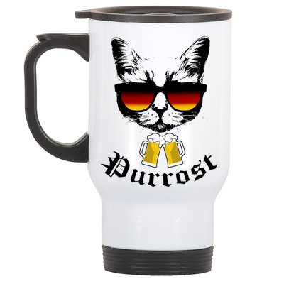 Purrost Cat Funny Oktoberfest Stainless Steel Travel Mug