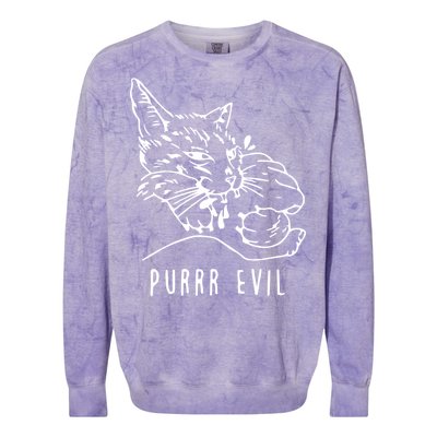 Purrr Evil Funny Cat Colorblast Crewneck Sweatshirt