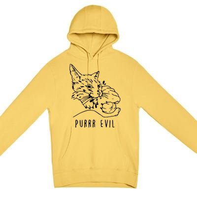 Purrr Evil Funny Cat Premium Pullover Hoodie