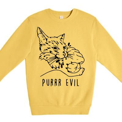 Purrr Evil Funny Cat Premium Crewneck Sweatshirt