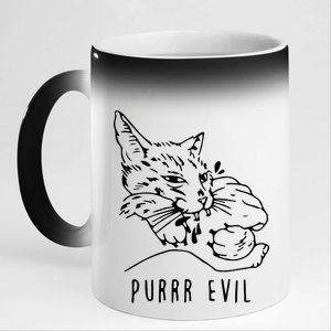 Purrr Evil Funny Cat 11oz Black Color Changing Mug