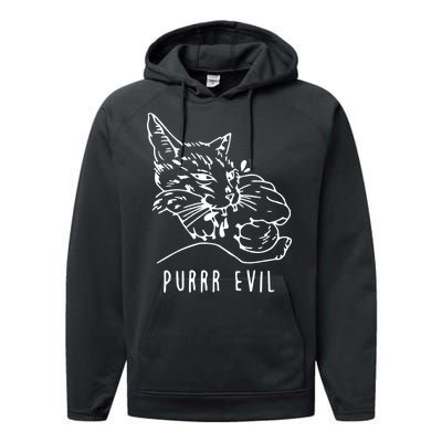 Purrr Evil Funny Cat Performance Fleece Hoodie