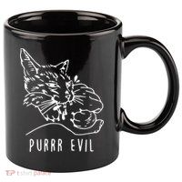 Purrr Evil Funny Cat 11oz C Handle Ceramic Mug