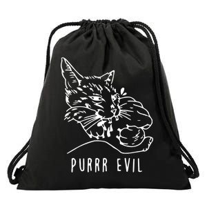 Purrr Evil Funny Cat Drawstring Bag