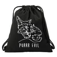 Purrr Evil Funny Cat Drawstring Bag