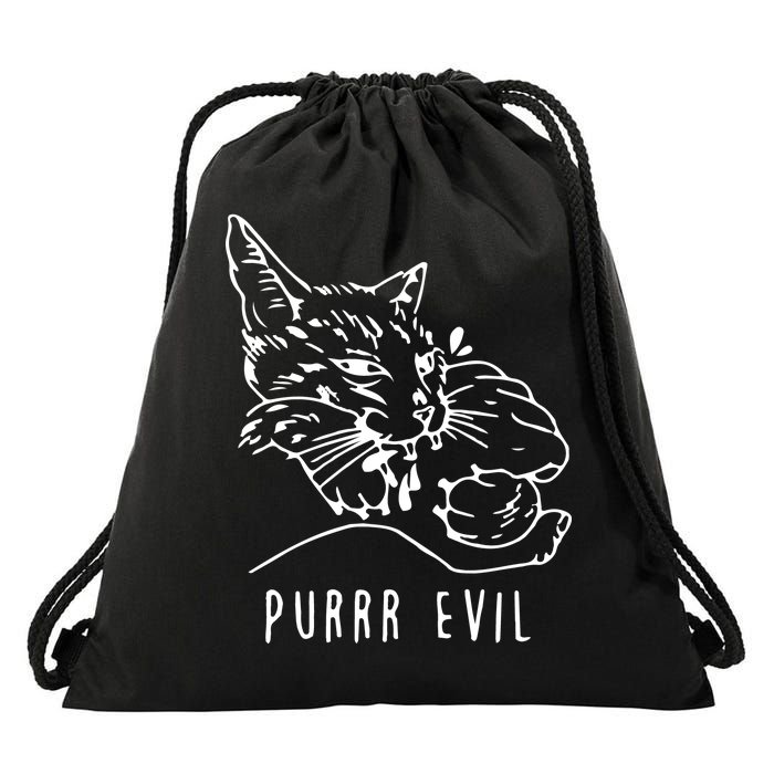 Purrr Evil Funny Cat Drawstring Bag