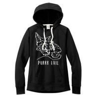 Purrr Evil Funny Cat Women's Fleece Hoodie