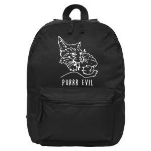 Purrr Evil Funny Cat 16 in Basic Backpack