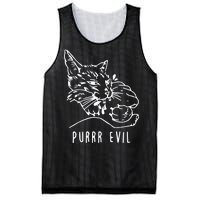 Purrr Evil Funny Cat Mesh Reversible Basketball Jersey Tank