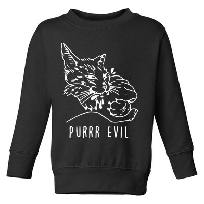 Purrr Evil Funny Cat Toddler Sweatshirt