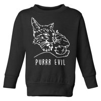 Purrr Evil Funny Cat Toddler Sweatshirt