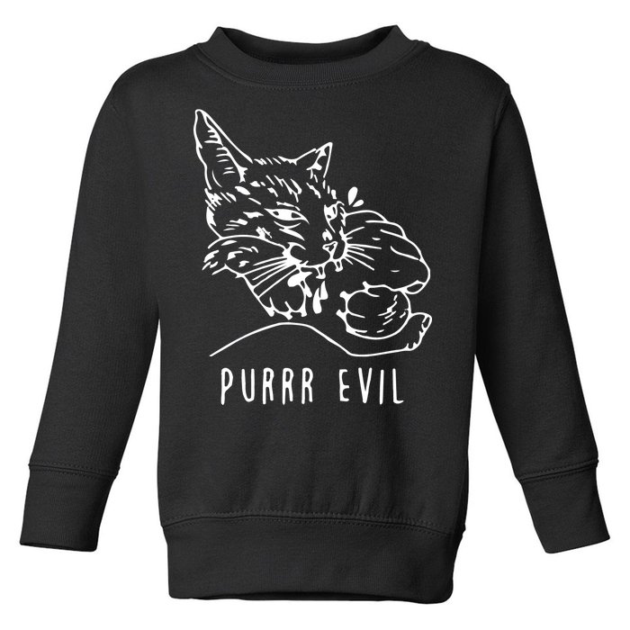 Purrr Evil Funny Cat Toddler Sweatshirt