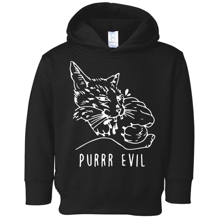 Purrr Evil Funny Cat Toddler Hoodie