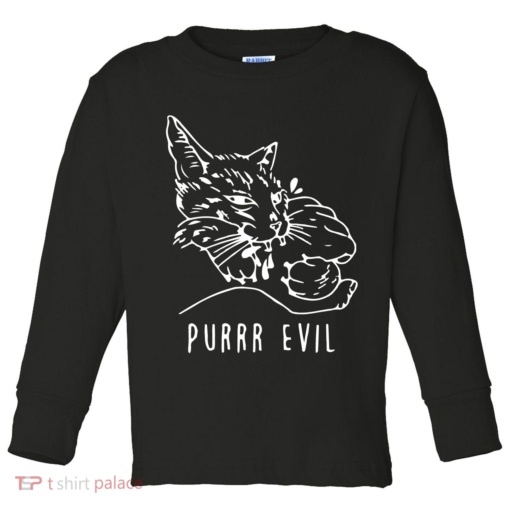 Purrr Evil Funny Cat Toddler Long Sleeve Shirt