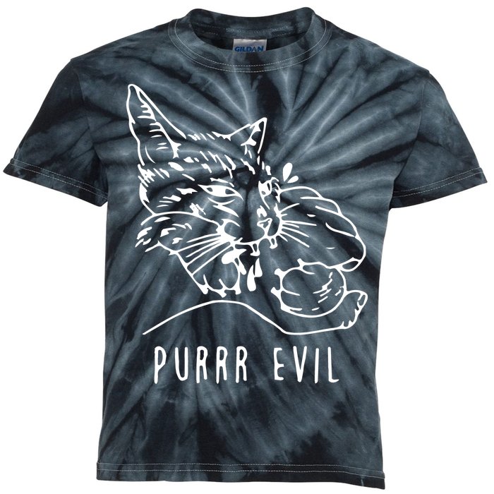 Purrr Evil Funny Cat Kids Tie-Dye T-Shirt