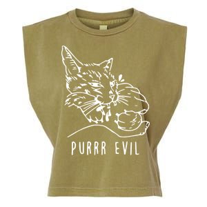 Purrr Evil Funny Cat Garment-Dyed Women's Muscle Tee