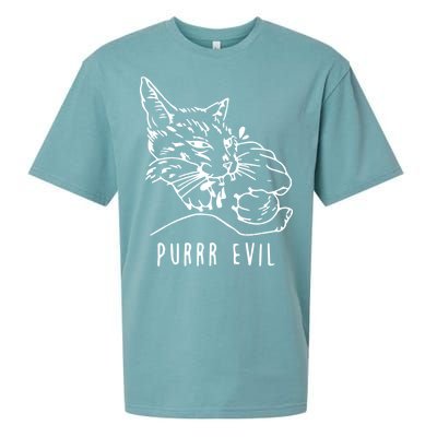 Purrr Evil Funny Cat Sueded Cloud Jersey T-Shirt