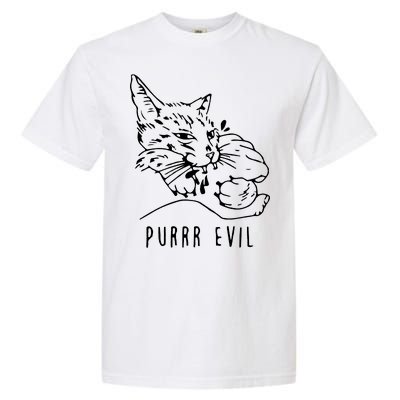 Purrr Evil Funny Cat Garment-Dyed Heavyweight T-Shirt