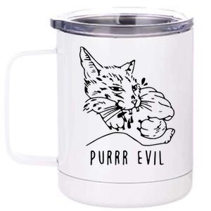 Purrr Evil Funny Cat 12 oz Stainless Steel Tumbler Cup