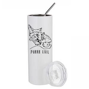 Purrr Evil Funny Cat Stainless Steel Tumbler