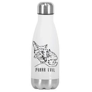 Purrr Evil Funny Cat Stainless Steel Insulated Water Bottle