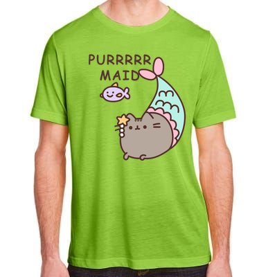 Purrrrr Maid Funny Cute Cat Mermaid Adult ChromaSoft Performance T-Shirt