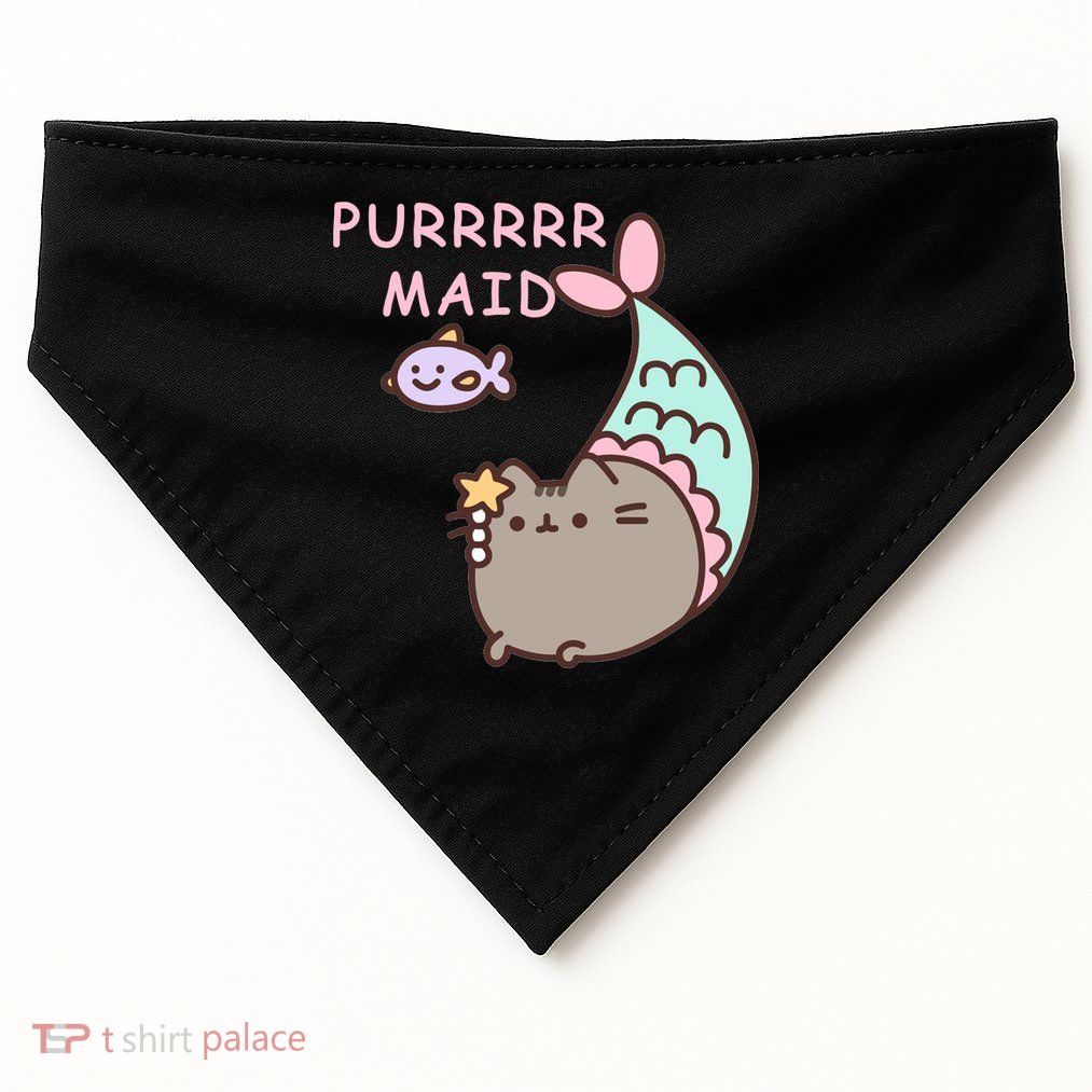 Purrrrr Maid Funny Cute Cat Mermaid USA-Made Doggie Bandana