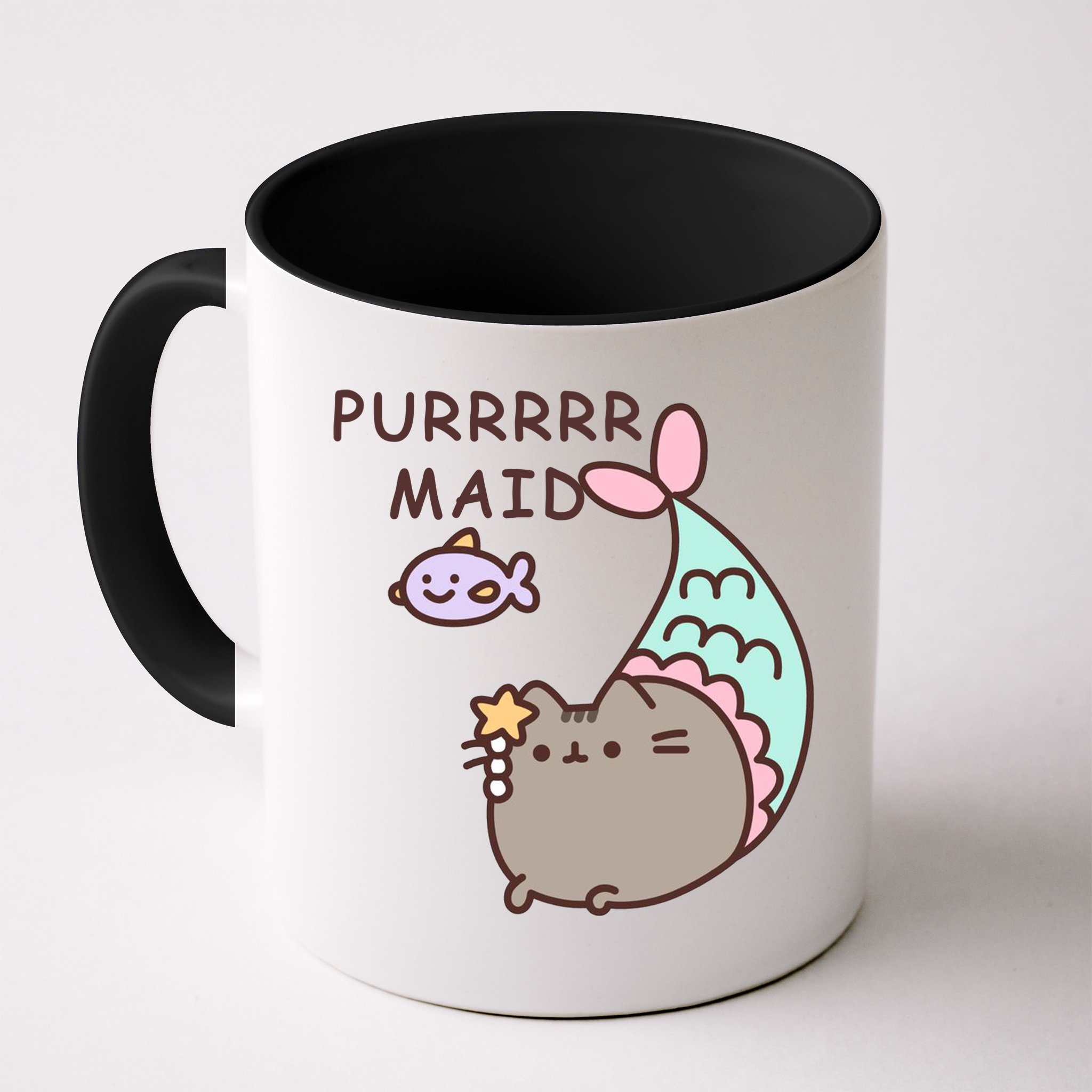 Purrrrr Maid Funny Cute Cat Mermaid Mug
