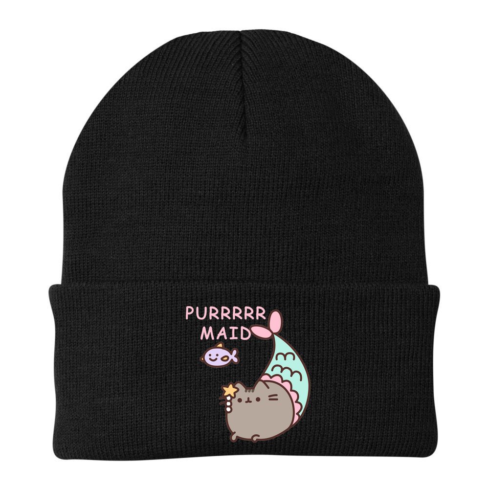 Purrrrr Maid Funny Cute Cat Mermaid Beanie
