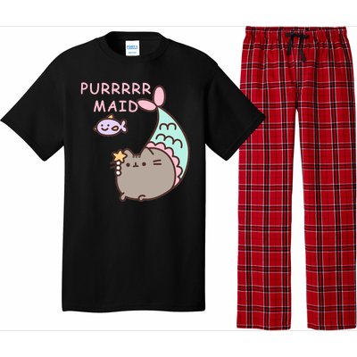 Purrrrr Maid Funny Cute Cat Mermaid Pajama Set